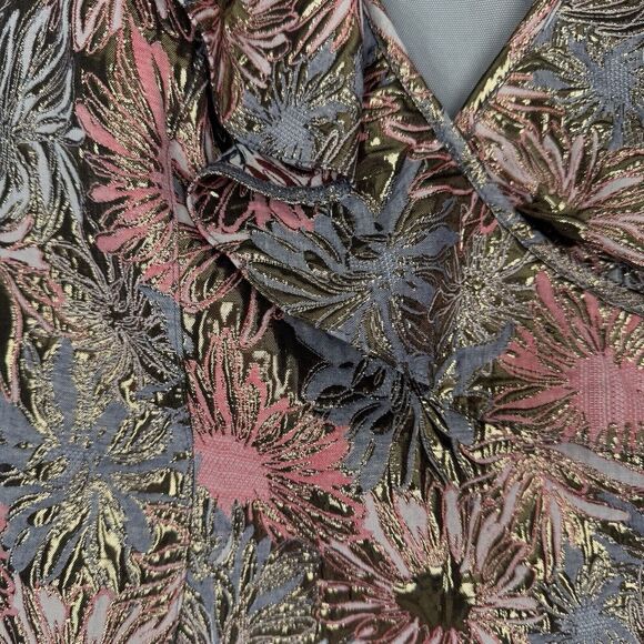 Victorias Secret Bodysuit Womens Large Pink Metallic Sheer Brocade Coquette NEW - Picture 10 of 16